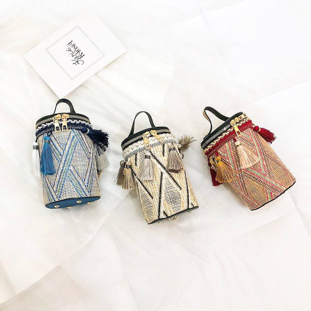 Staycation Tassle round bucket bag purse - Picture 8 of 8